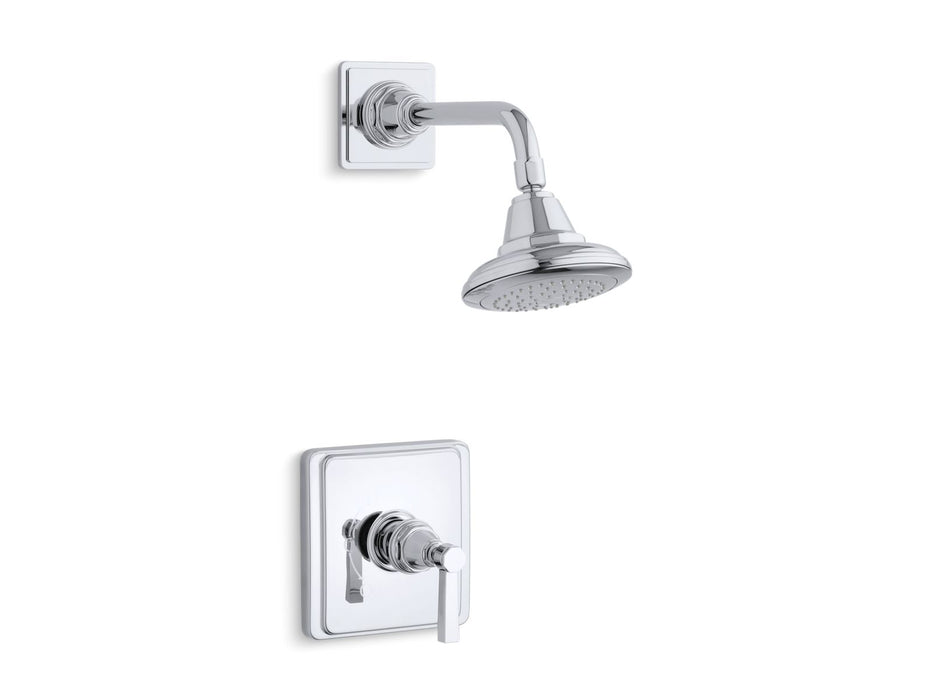 KOHLER K-TS13134-4A Pinstripe Rite-Temp shower trim kit with lever handle, 2.5 gpm