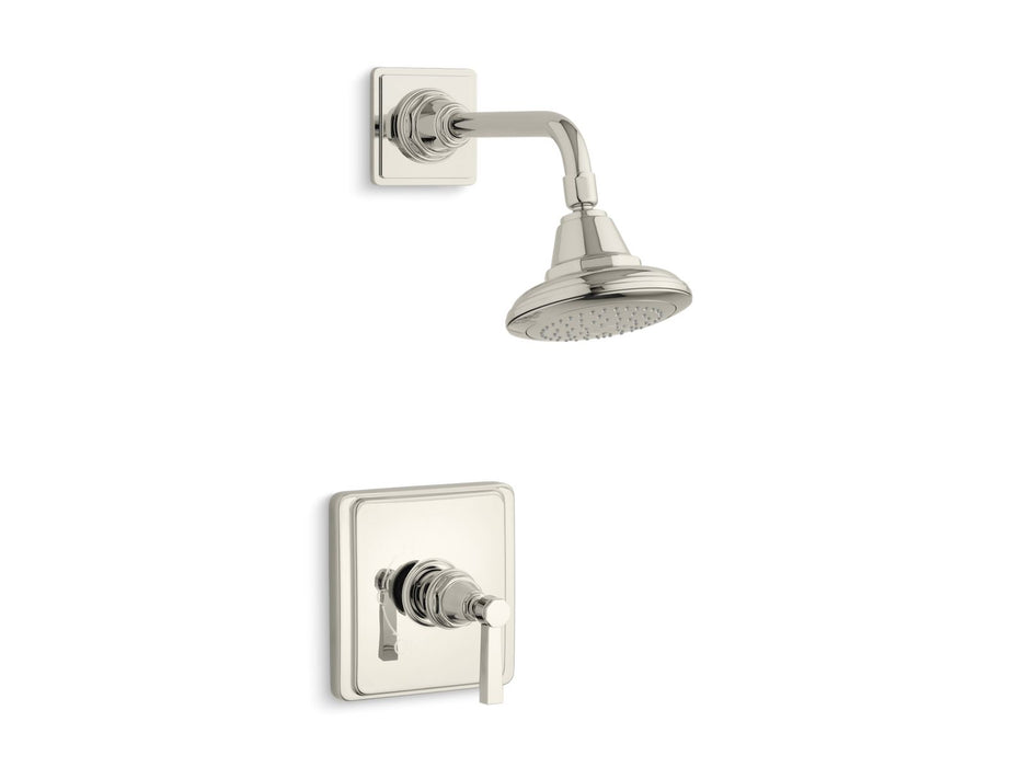 KOHLER K-TS13134-4A Pinstripe Rite-Temp shower trim kit with lever handle, 2.5 gpm