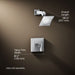 3/4 view of product with dimensions