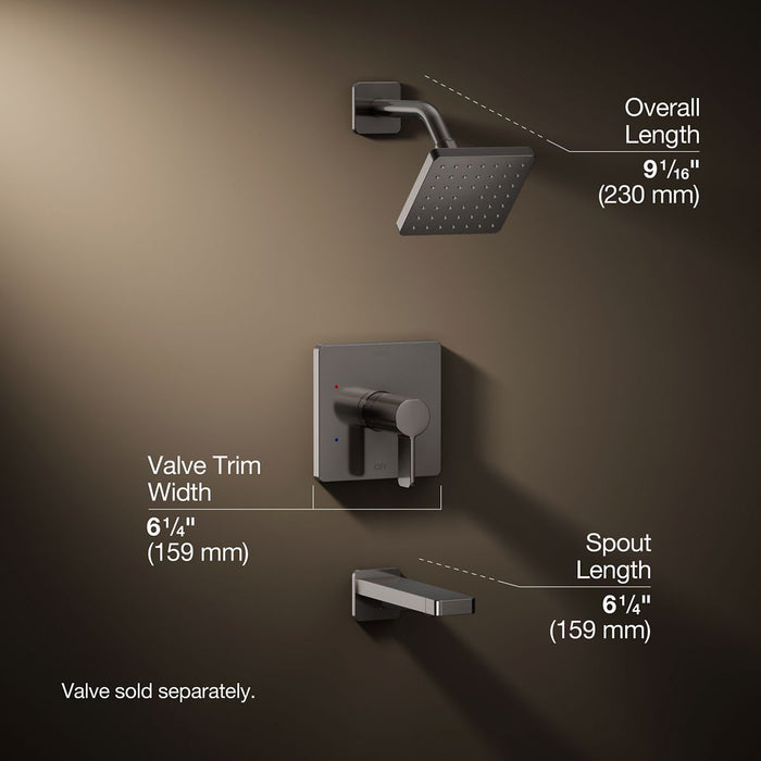 3/4 view of product with dimensions