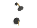 Matte Black with Brushed Moderne Brass
