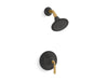 KOHLER K-TS27420-4G Tone Rite-Temp shower trim kit, 1.75 gpm, matte black with brushed moderne brass