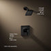 3/4 view of product with dimensions