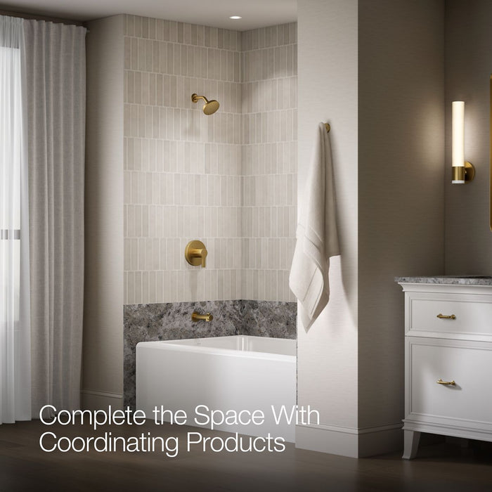 KOHLER K-TS35322-4Y Elate Rite-Temp bath and shower trim kit, 2.5 gpm, vibrant brushed moderne brass - view 2