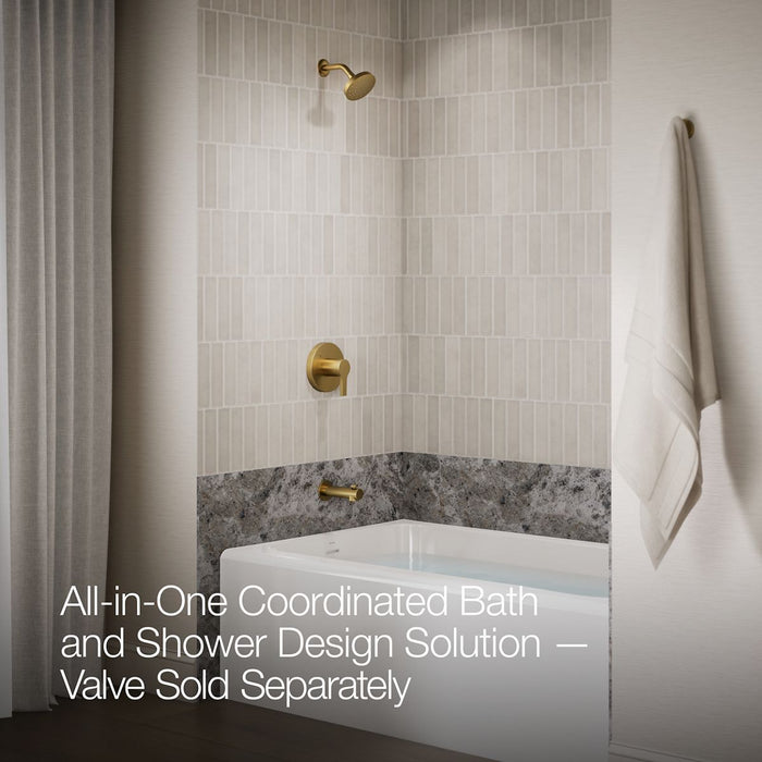 KOHLER K-TS35322-4Y Elate Rite-Temp bath and shower trim kit, 2.5 gpm, vibrant brushed moderne brass - view 4