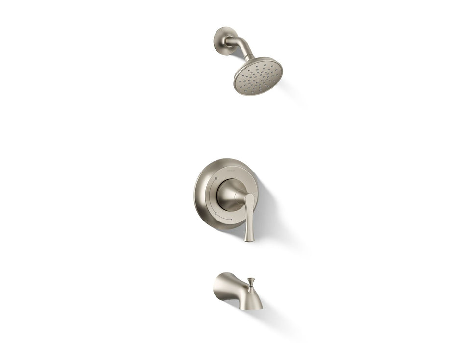 KOHLER K-TS35937-4G Buckley Bath and Shower Trim Kit, 1.75 GPM, Vibrant Brushed Nickel - 3/4 view of product