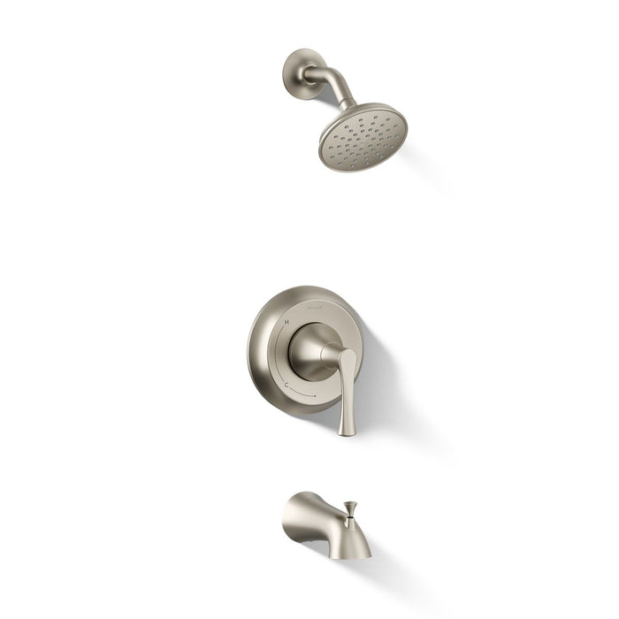 KOHLER K-TS35937-4G Buckley Bath and Shower Trim Kit, 1.75 GPM, Vibrant Brushed Nickel - 3/4 view of product