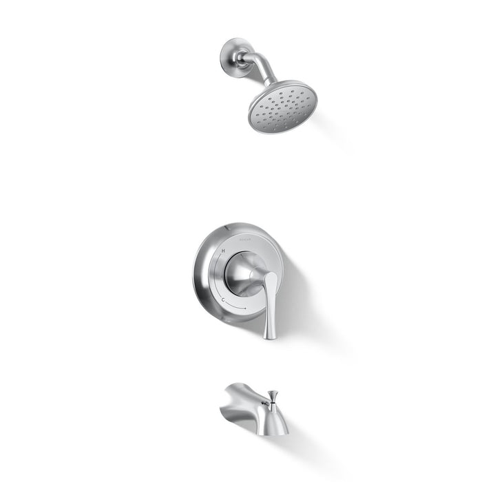 KOHLER K-TS35937-4Y Buckley Rite-Temp® Bath and Shower Trim Kit, 2.5 GPM, Polished Chrome - 3/4 view of product