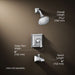 3/4 view of product with dimensions