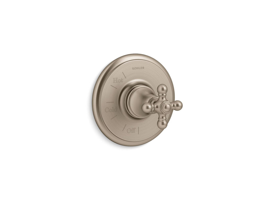 KOHLER K-TS72767-3 Artifacts Rite-Temp valve trim with cross handle