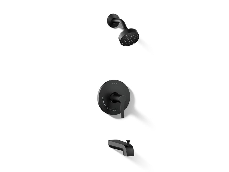 KOHLER K-TS97074-4Y Pitch Rite-Temp bath and shower trim kit, 2.5 gpm, matte black