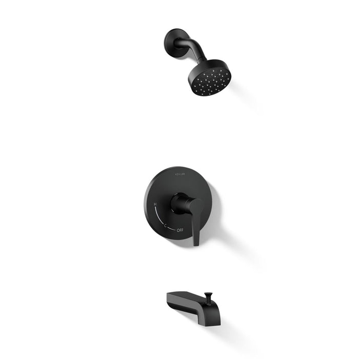 KOHLER K-TS97074-4Y Pitch Rite-Temp bath and shower trim kit, 2.5 gpm, matte black - view 5