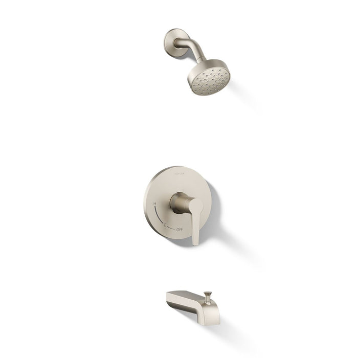 KOHLER K-TS97074-4Y Pitch Rite-Temp bath and shower trim kit, 2.5 gpm, vibrant brushed nickel - view 5