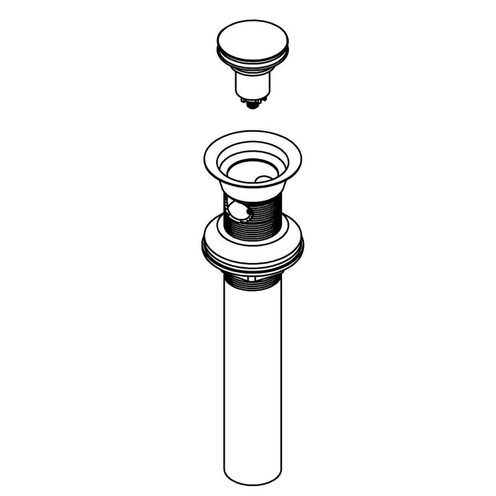 KOHLER K-1415064 Clicker Drain W/Overflow Assembly, Vibrant Brushed Nickel