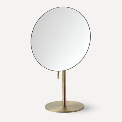 Robern 5M0008FUUN85 Freestanding Magnification Mirror, 5X Magnification, Light Brushed Bronze