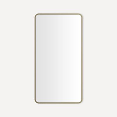 Robern CC2444D4RC87SC Round Corner Metal Cabinet, 24" x 44" x 4", Aged Brass, Slow-Close Hinges