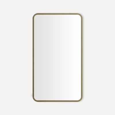 Robern CM2034RC87 Round Corner Metal Mirror, 20" x 34" x 1-3/4", Aged Brass