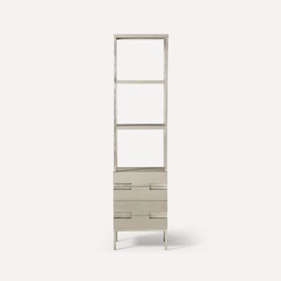 Robern CSSE208020169 Sendai Linen Cabinet, 20" x 80" x 16", Natural Gray with Brushed Pewter