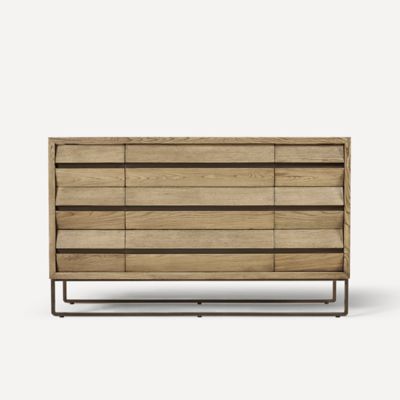 Robern CVAL5620988 Alisal Vanity, 55" x 32-7/8" x 22-1/2", Weathered Oak with Antique Bronze