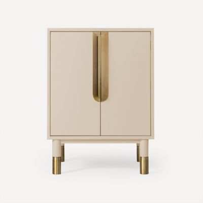 Robern CVSM2422087 Islamorada Vanity, 24" x 32-7/8" x 21-1/2", Sand with Aged Brass, No Vanity Top
