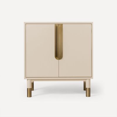 Robern CVSM3022087 Islamorada Vanity, 30" x 32-7/8" x 21-1/2", Sand with Aged Brass, No Vanity Top