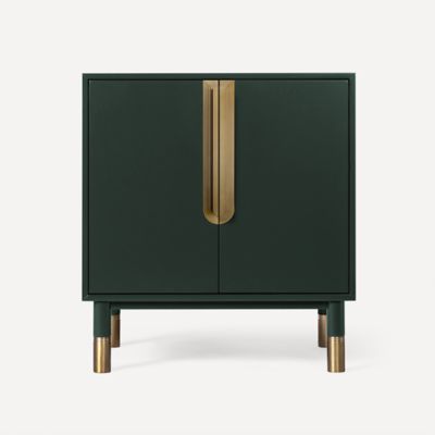 Robern CVSM3022187 Islamorada Vanity, 30" x 32-7/8" x 21-1/2", Nori with Aged Brass, No Vanity Top