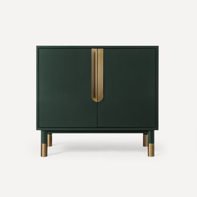 Robern CVSM3622187 Islamorada Vanity, 36" x 32-7/8" x 21-1/2", Nori with Aged Brass, No Vanity Top