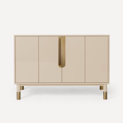 Robern CVSM4822087 Islamorada Vanity, 48" x 32-7/8" x 21-1/2", Sand with Aged Brass, No Vanity Top