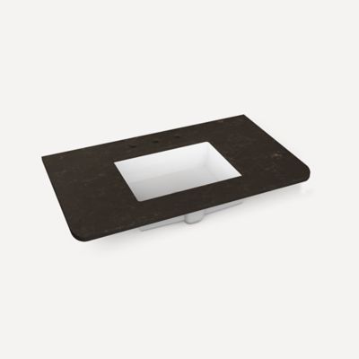 Robern TA36UCO97-8CS6 Quartz Stone Vanity Top, 36" x 1-1/8" x 23", Center Undercounter Sink, Calypso, Three Hole, for Helden