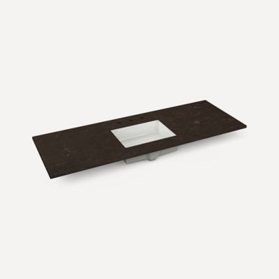 Robern TA56UCO97-8CS2 Quartz Stone Vanity Top, 56" x 1-1/8" x 23", Center Undercounter Sink, Calypso, Three Hole, for Alisal
