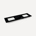 Robern TA72UDO95-8WM1 Quartz Stone Vanity Top, 72" x 1-1/8" x 23", Double Undercounter Sink, Eternal Marquina, Three Hole, fo