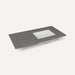 Robern TF43URO91-1 Quartz Stone Vanity Top, 43" x 3/4" x 22", Right Offset Undercounter Sink, Stone Gray, Single Hole