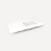 Robern TF43URO93-8 Quartz Stone Vanity Top, 43" x 3/4" x 22", Right Offset Undercounter Sink, White Zeus Extreme, Three Hole