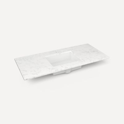 Robern TF49UCO94-1 Quartz Stone Vanity Top, 49" x 3/4" x 22", Center Undercounter Sink, Lyra, Single Hole