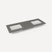 Robern TF61UDO91-8D4 Quartz Stone Vanity Top, 61" x 3/4" x 22", Double Undercounter Sink, Stone Gray, Three Hole