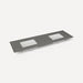 Robern TF73UDO91-1D3 Quartz Stone Vanity Top, 73" x 3/4" x 22", Double Undercounter Sink, Stone Gray, Single Hole