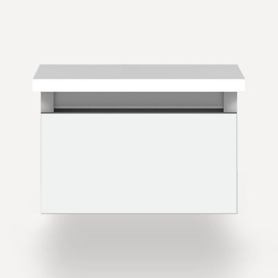Robern VM12H1D21F26S 12" x 7-1/2" x 21", Matte White, Full Drawer, Selectable Night Light, 2700K/4000K Temperature (Warm/Cool