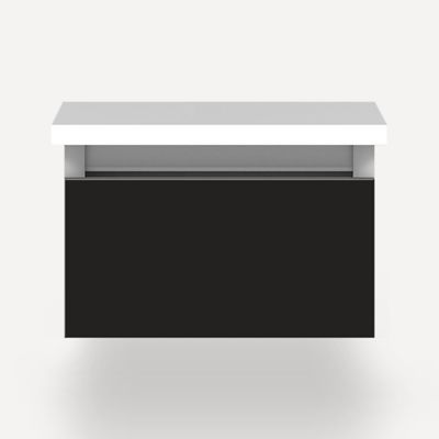 Robern VM12H1D21F28S 12" x 7-1/2" x 21", Matte Black, Full Drawer, Selectable Night Light, 2700K/4000K Temperature (Warm/Cool