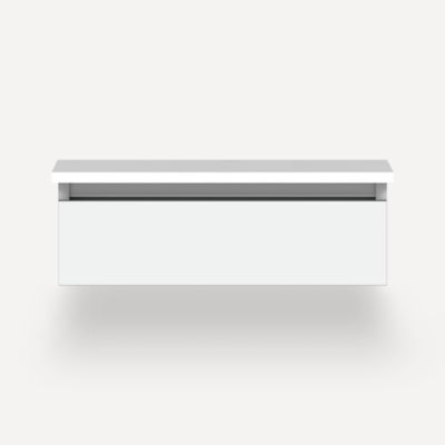 Robern VM24H1D21F26S 24" x 7-1/2" x 21", Matte White, Full Drawer, Selectable Night Light, 2700K/4000K Temperature (Warm/Cool
