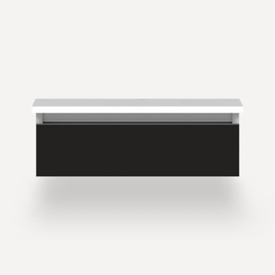 Robern VM24H1D21P28S 24" x 7-1/2" x 21", Matte Black, Plumbing Drawer, Selectable Night Light, 2700K/4000K Temperature (Warm/