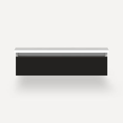 Robern VM30H1D21R28S 30" x 7-1/2" x 21", Matte Black, False Front Drawer, Selectable Night Light, 2700K/4000K Temperature (Wa