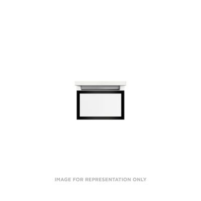 Robern VP12H1D21F27S83 Modular Vanity, 12" x 7-1/2" x 21", Matte Gray, Matte Black Frame, Full Drawer, Selectable Night Light