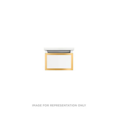 Robern VP12H1D21F28S82 Modular Vanity, 12" x 7-1/2" x 21", Matte Black, Matte Gold Frame, Full Drawer, Selectable Night Light