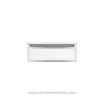 Robern VP24H1D21F27N76 Modular Vanity, 24" x 7-1/2" x 21", Matte Gray, Chrome Frame, Full Drawer