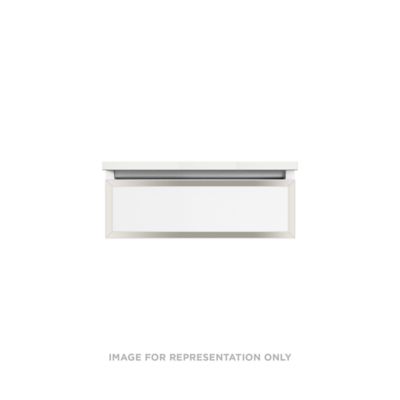 Robern VP24H1D21F28N77 Modular Vanity, 24" x 7-1/2" x 21", Matte Black, Polished Nickel Frame, Full Drawer