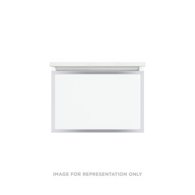 Robern VP24H2D21F26N76 Modular Vanity, 24" x 15" x 21", Matte White, Chrome Frame, Full Drawer