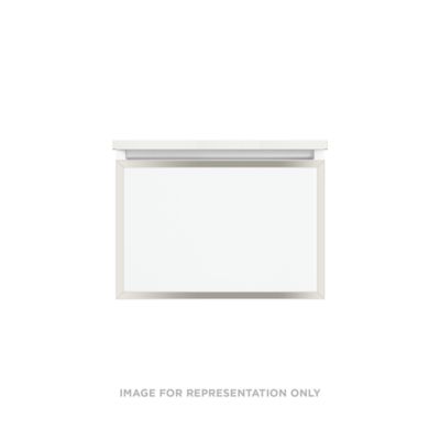 Robern VP24H2D21F28N77 Modular Vanity, 24" x 15" x 21", Matte Black, Polished Nickel Frame, Full Drawer