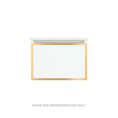Robern VP24H2D21P27N82 Modular Vanity, 24" x 15" x 21", Matte Gray, Matte Gold Frame, Plumbing Drawer
