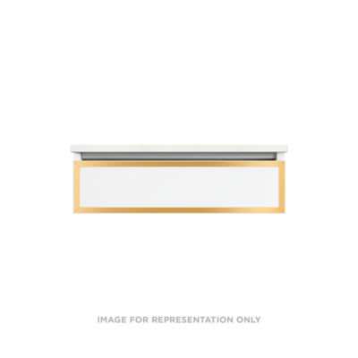 Robern VP30H1D21F28N82 Modular Vanity, 30" x 7-1/2" x 21", Matte Black, Matte Gold Frame, Full Drawer