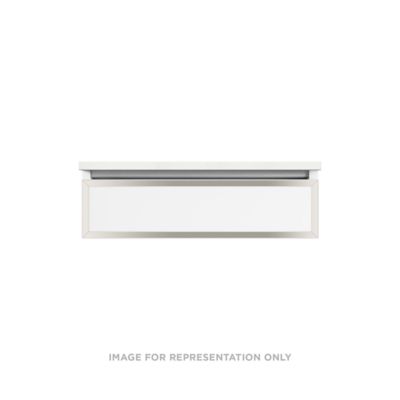 Robern VP30H1D21P21S77 Modular Vanity, 30" x 7-1/2" x 21", White, Polished Nickel Frame, Plumbing Drawer, Selectable Night Li